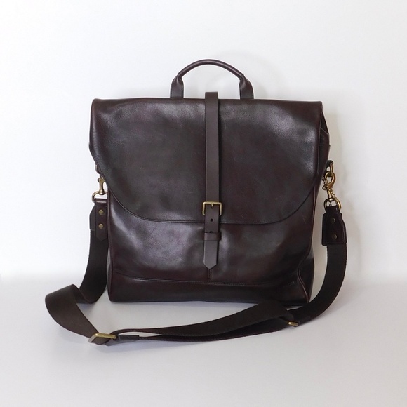 Vintage COACH Brown Leather Messenger Bag Crossbody Briefcase Academia Teacher - Picture 1 of 11